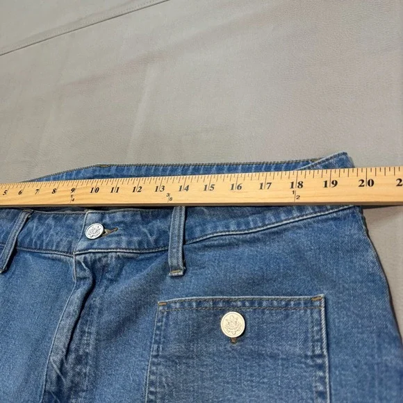 J Crew High-Rise 96 Jean Wide Bell Bottom Flare Med Stretch Wash Women 35-5120 - Picture 8 of 12